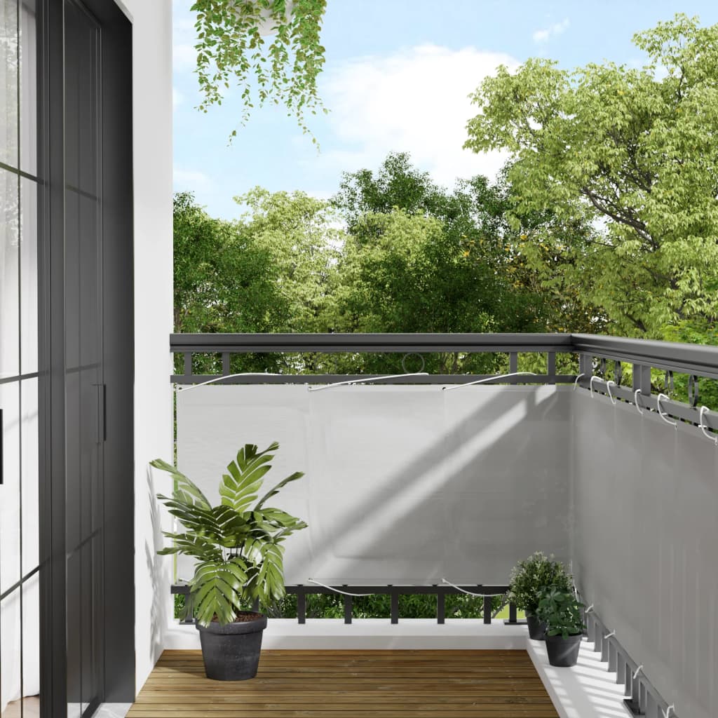 vidaXL Écran de balcon gris clair 75x500 cm 100% polyester oxford
