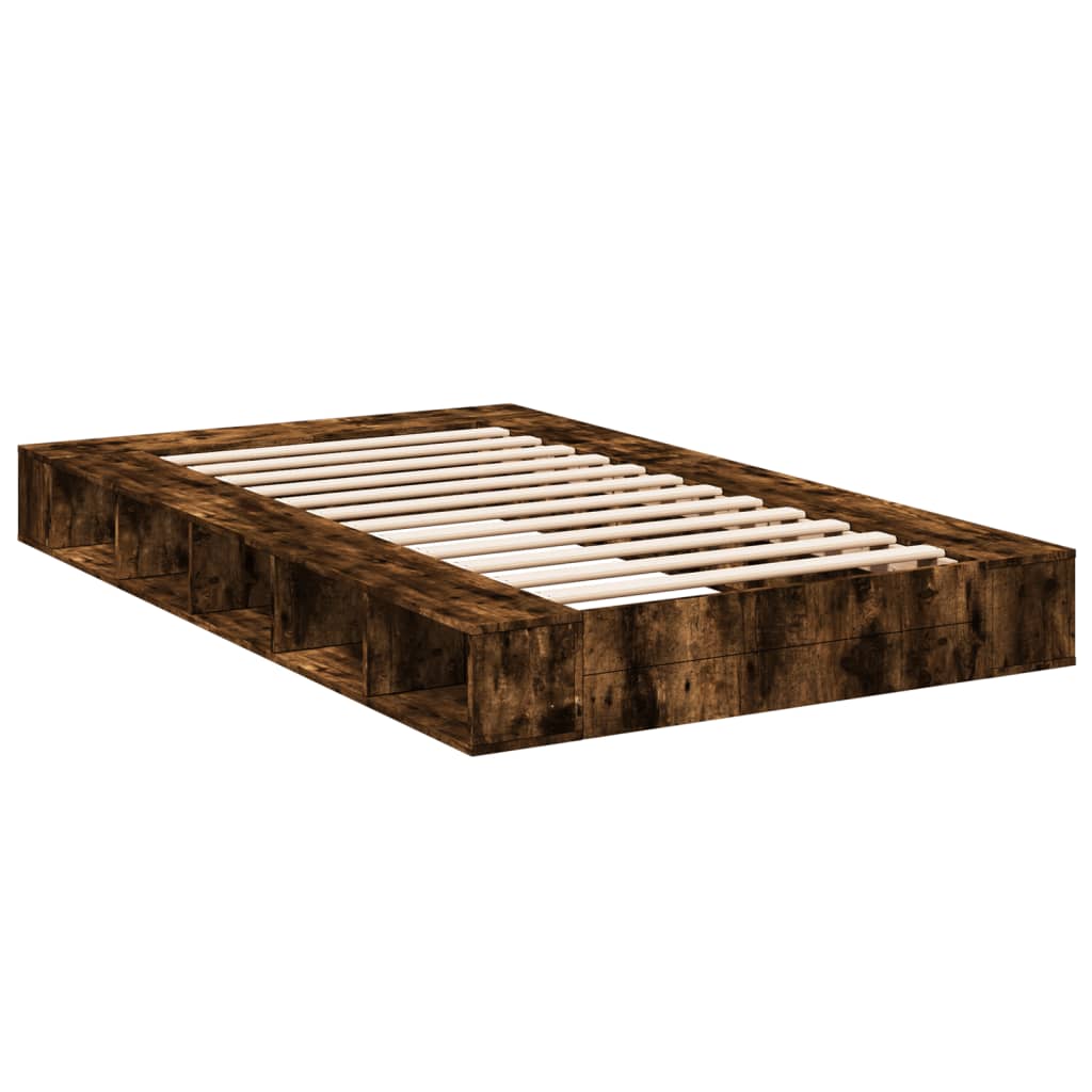 vidaXL Cadre de lit sans matelas chêne fumé 120x200 cm