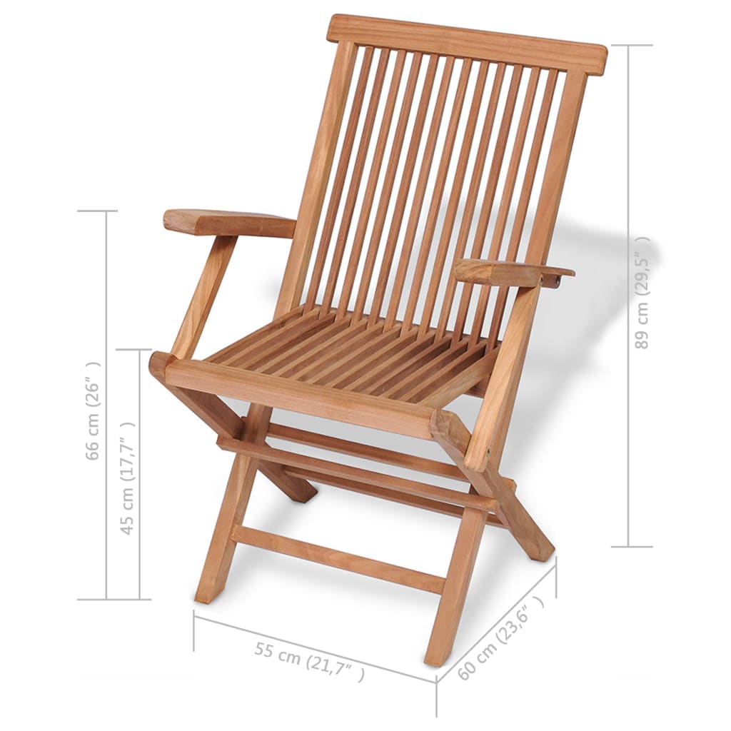 vidaXL Mobilier à dîner de jardin 5 pcs Bois de teck massif