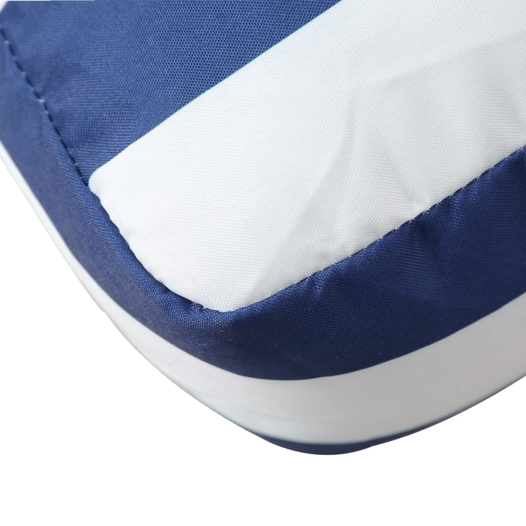 vidaXL Coussin de palette rayure bleue/blanche 58x58x10 cm tissu