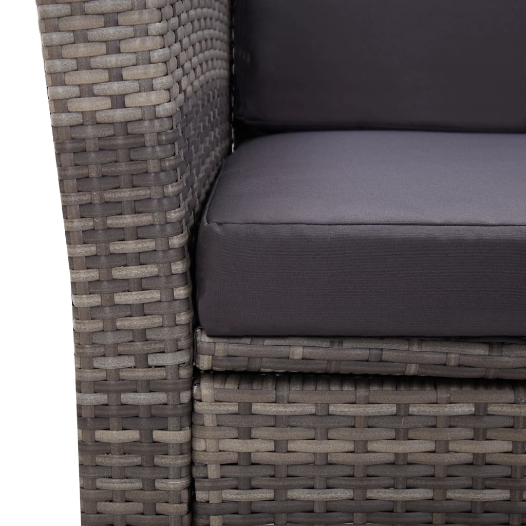 vidaXL Mobilier à dîner de jardin 5pcs et coussins Résine tressée Gris