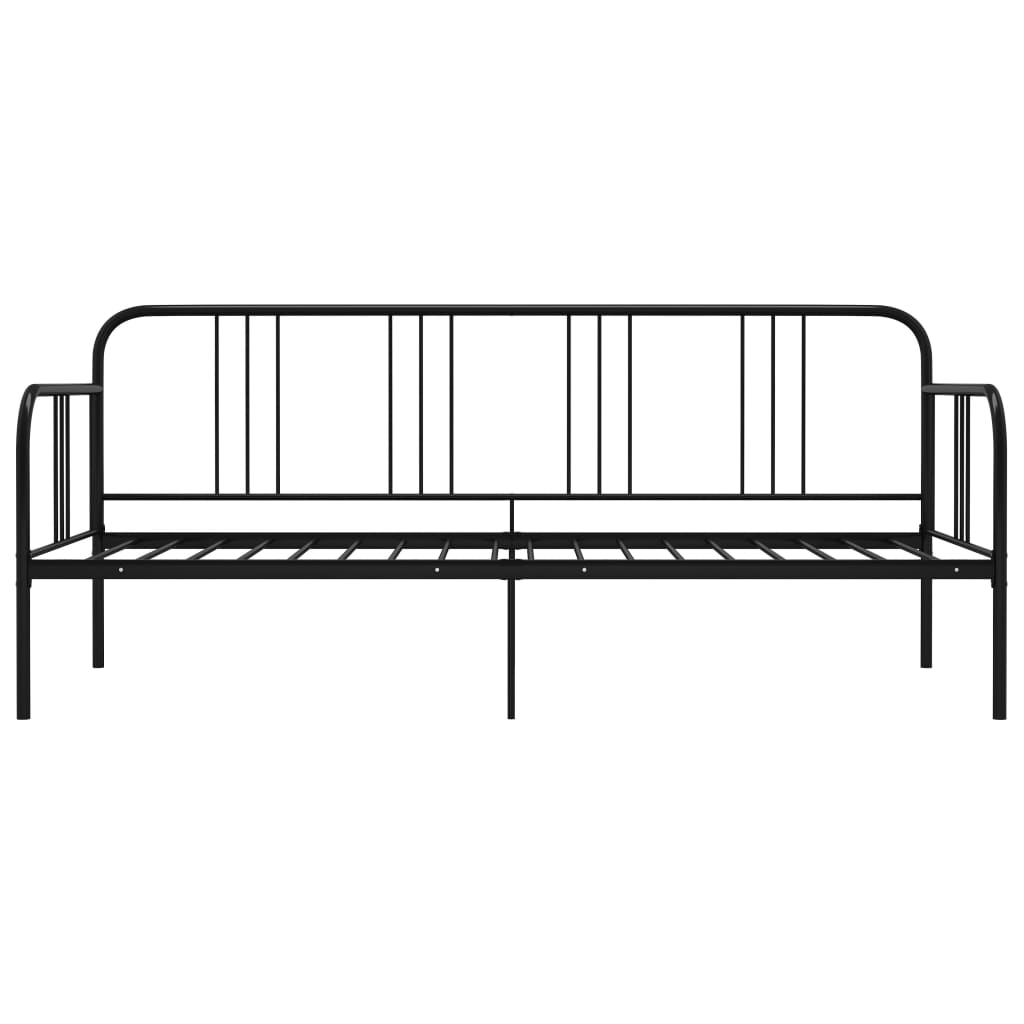 vidaXL Cadre de canapé-lit sans matelas noir métal 90x200 cm