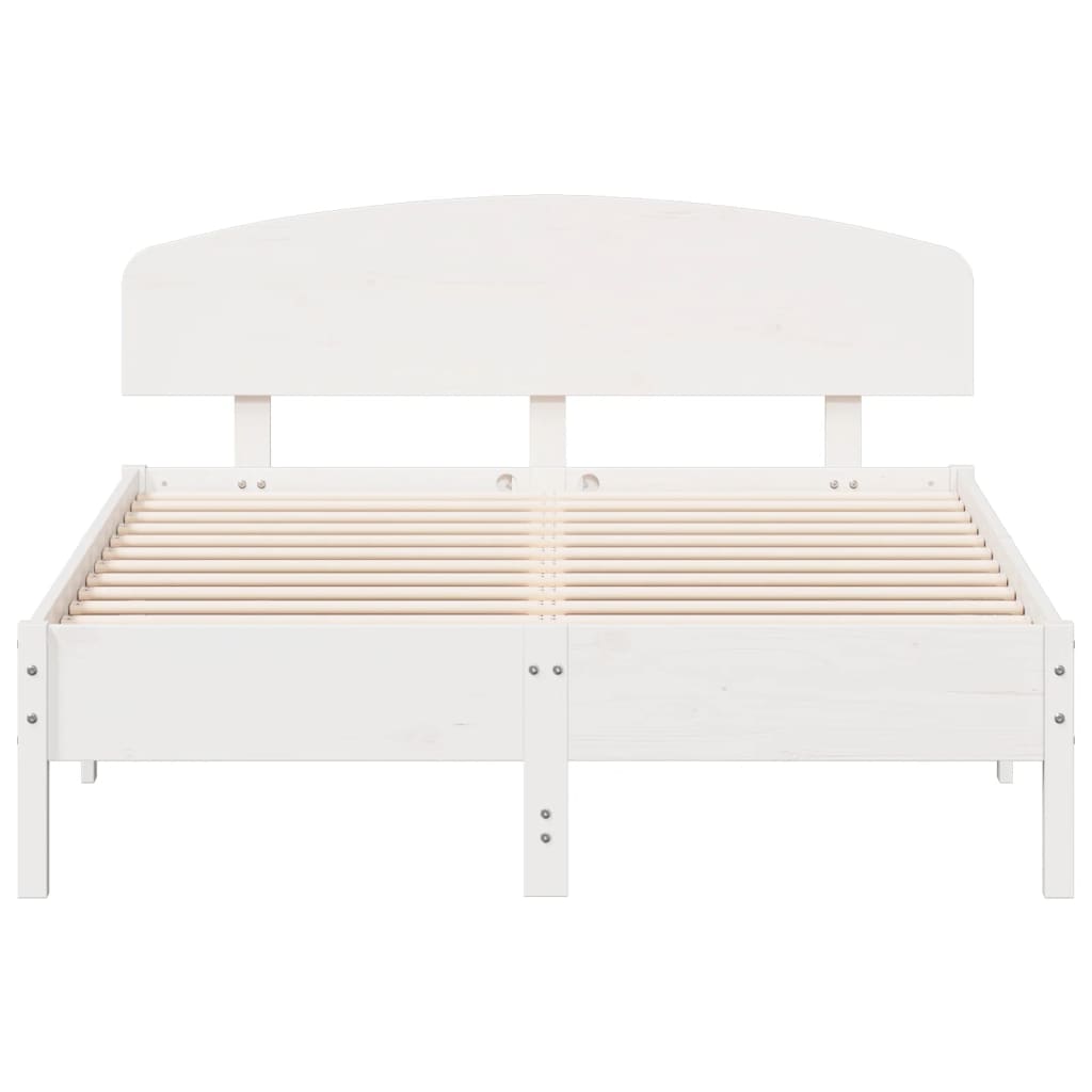 vidaXL Cadre de lit sans matelas blanc 140x190 cm bois de pin massif