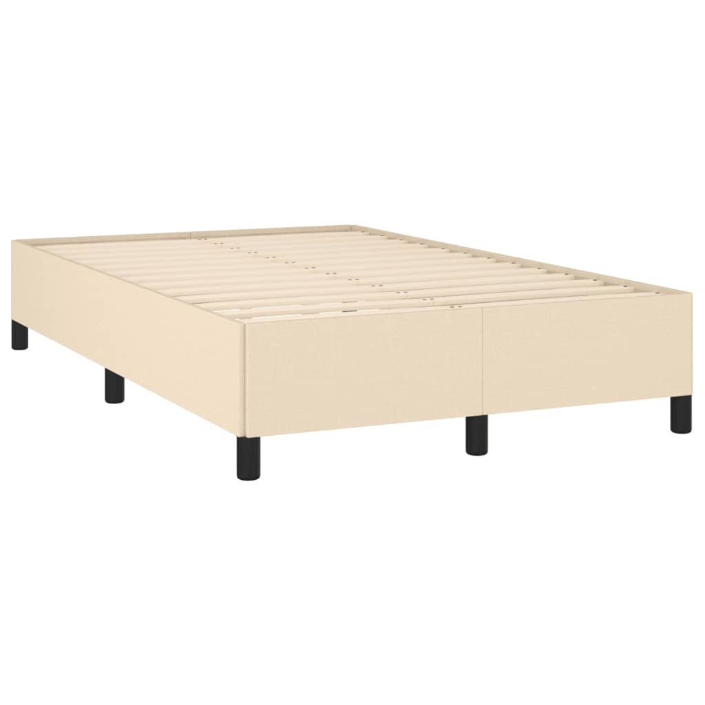 vidaXL Sommier à lattes de lit avec matelas crème 120x190 cm tissu