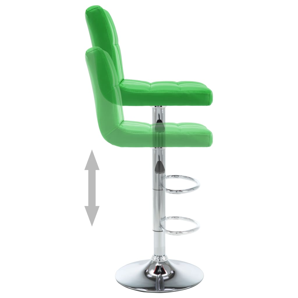 vidaXL Tabourets de bar lot de 2 vert similicuir