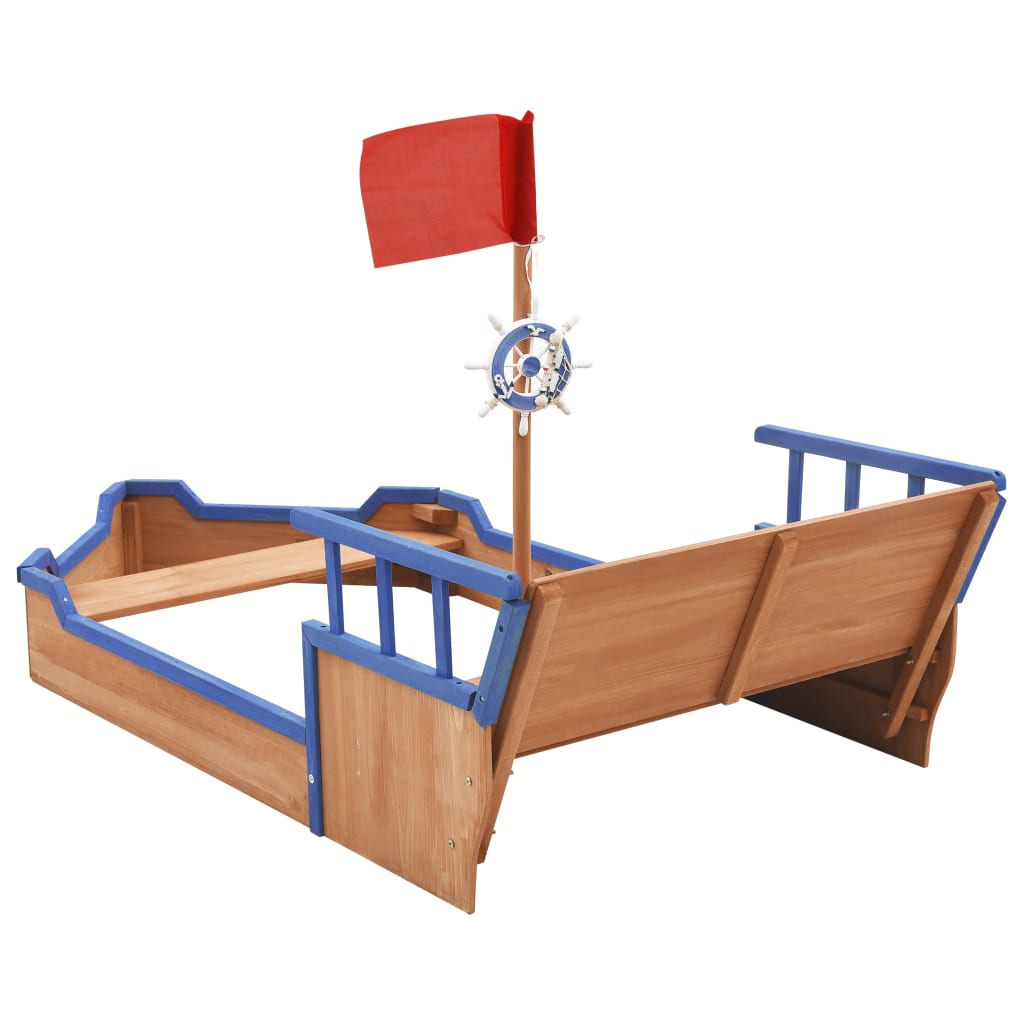 vidaXL Bac à sable bateau pirate Bois de sapin 190x94,5x101 cm