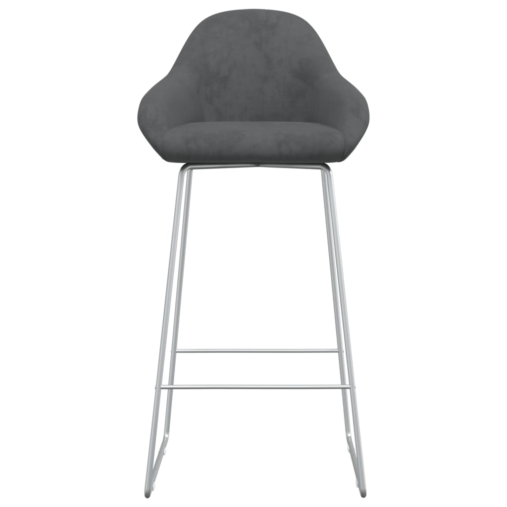 vidaXL Tabouret de bar Gris foncé Velours