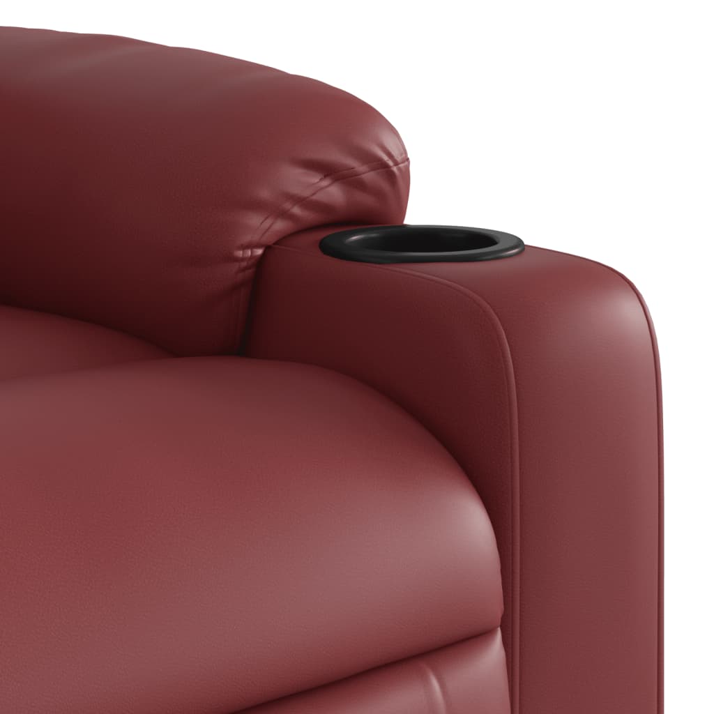 vidaXL Fauteuil inclinable électrique Rouge bordeaux Similicuir