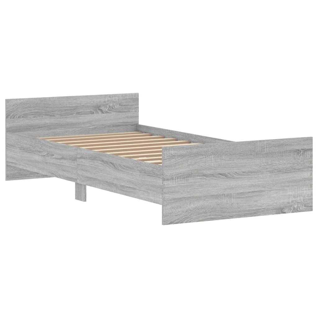 vidaXL Cadre de lit sans matelas sonoma gris 100x200 cm