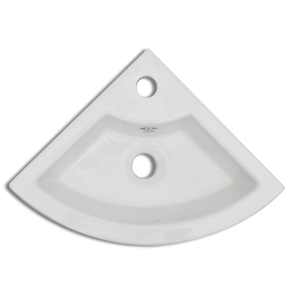vidaXL Lavabo avec trou de trop-plein 45x32x12,5 cm Blanc