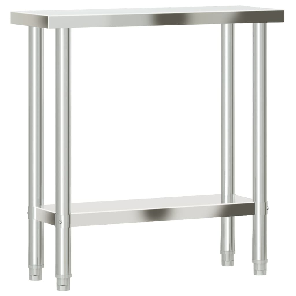 vidaXL Table de travail de cuisine 82,5x30x85 cm acier inoxydable