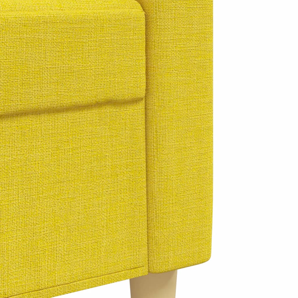 vidaXL Ensemble de canapés 3 pcs avec repose-pied jaune clair tissu