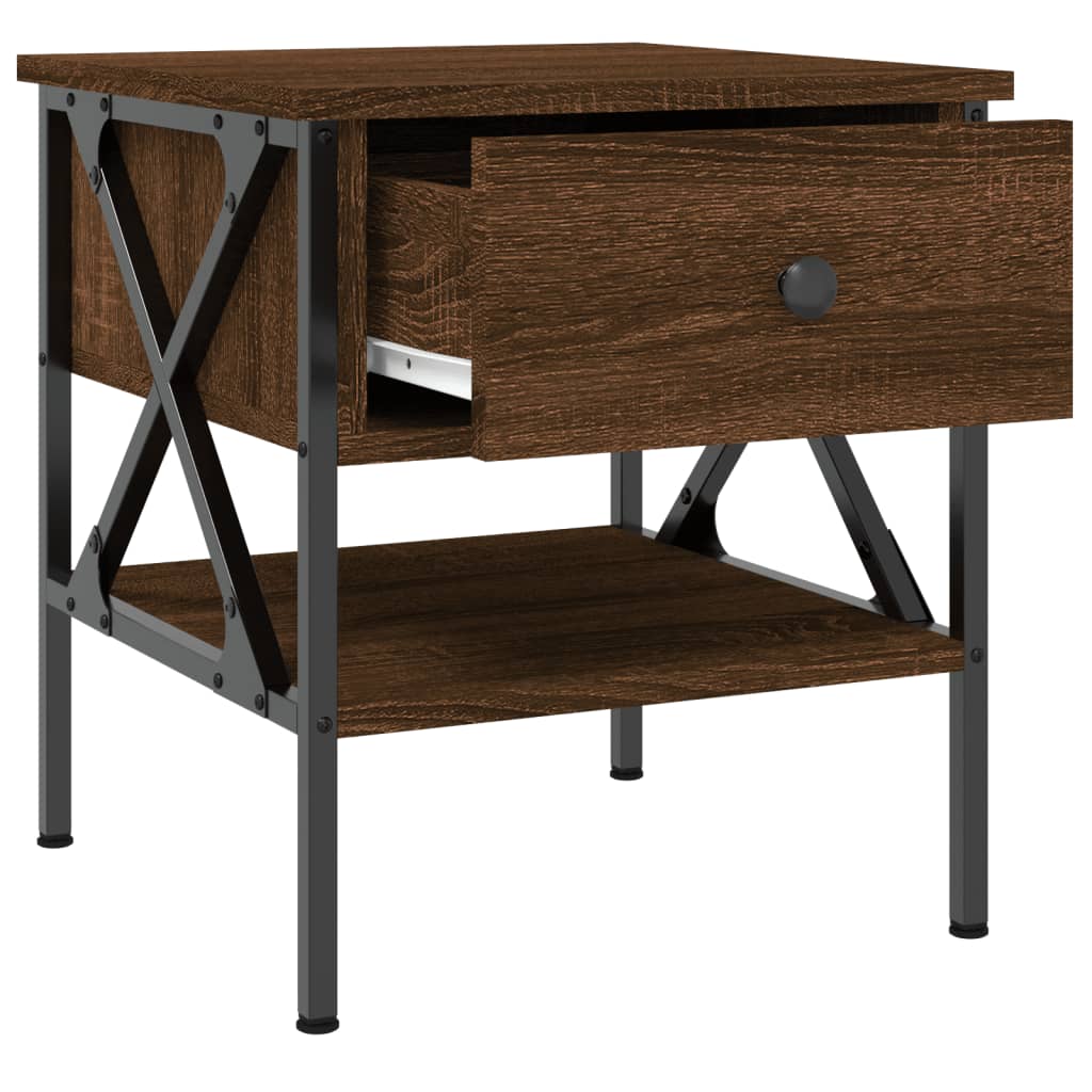 vidaXL Table de chevet chêne marron 40x42x45 cm bois d'ingénierie