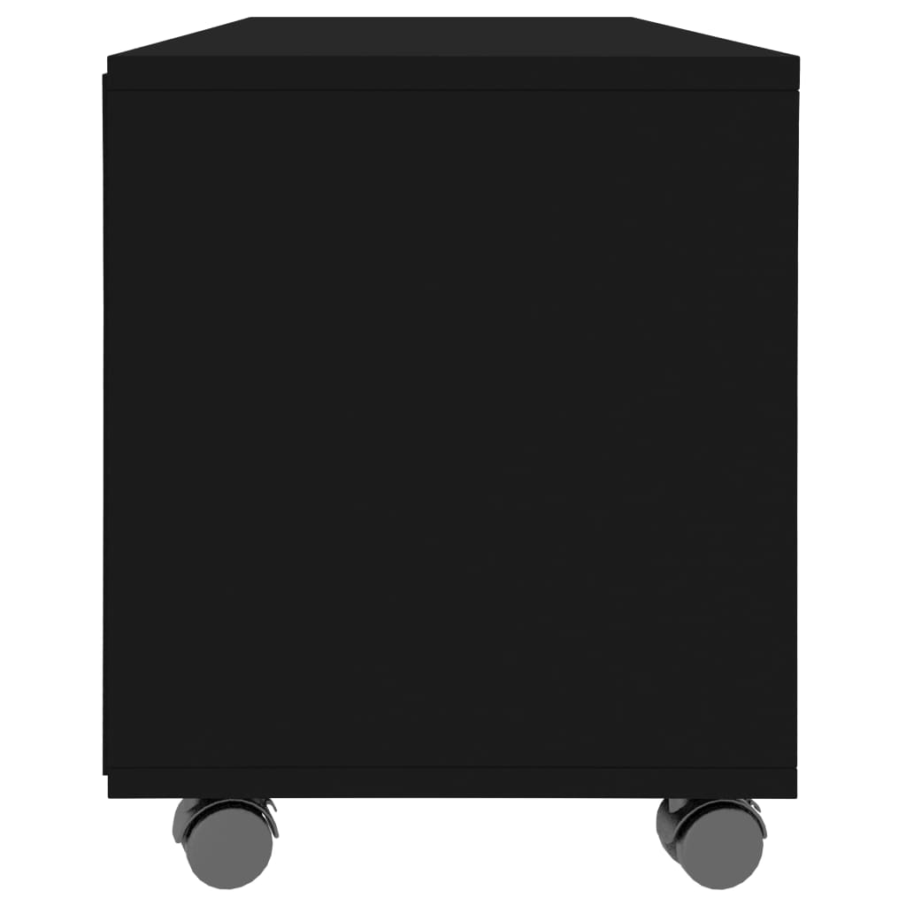 vidaXL Meuble TV avec roulettes noir 90x35x35 cm bois d'ingénierie