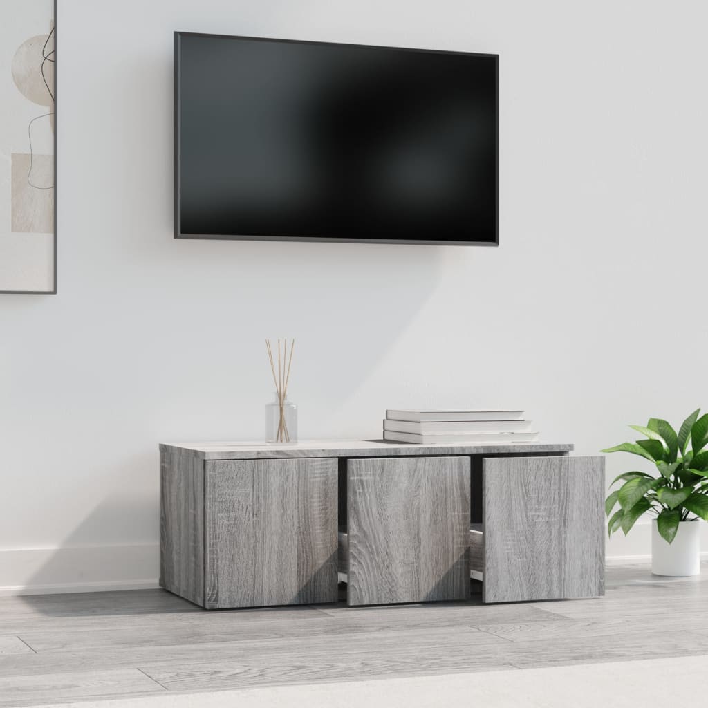 vidaXL Meuble TV Sonoma gris 80x34x30 cm Bois d'ingénierie