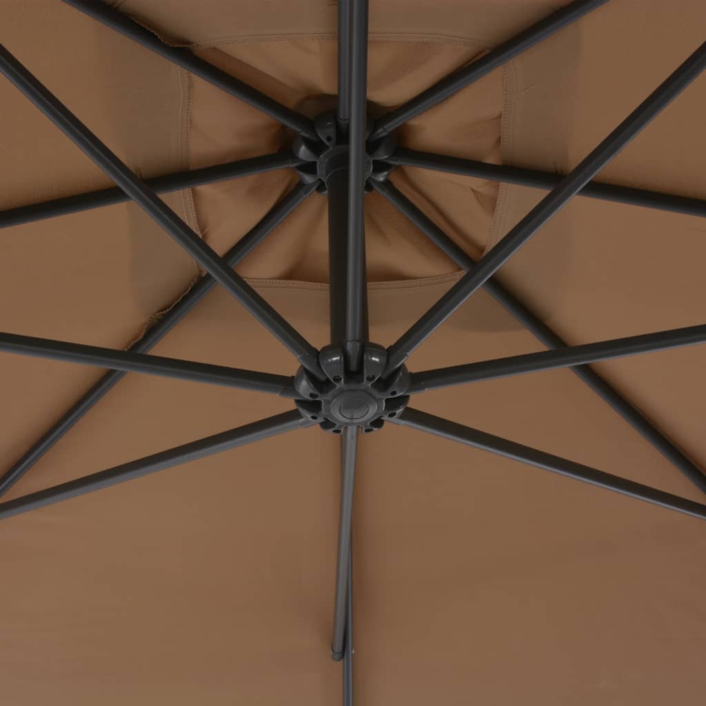 vidaXL Parasol de jardin en porte-à-feux avec poteau en acier taupe