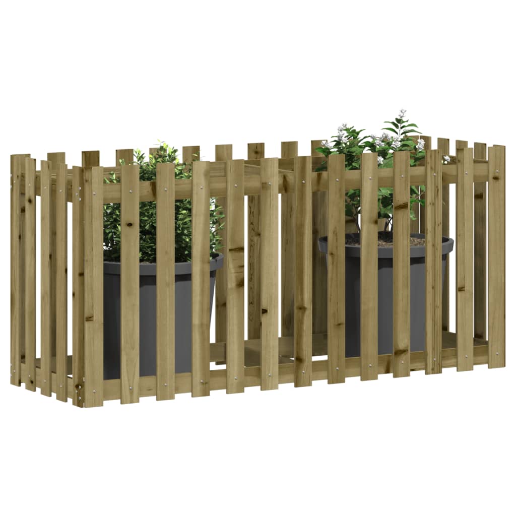 vidaXL Lit surélevé de jardin design de clôture bois de pin imprégné