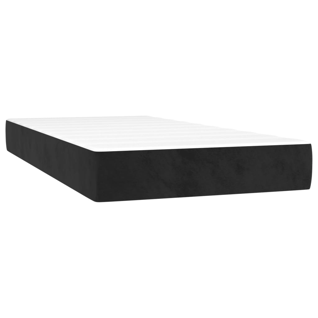 vidaXL Sommier à lattes de lit avec matelas Noir 90x200 cm Velours