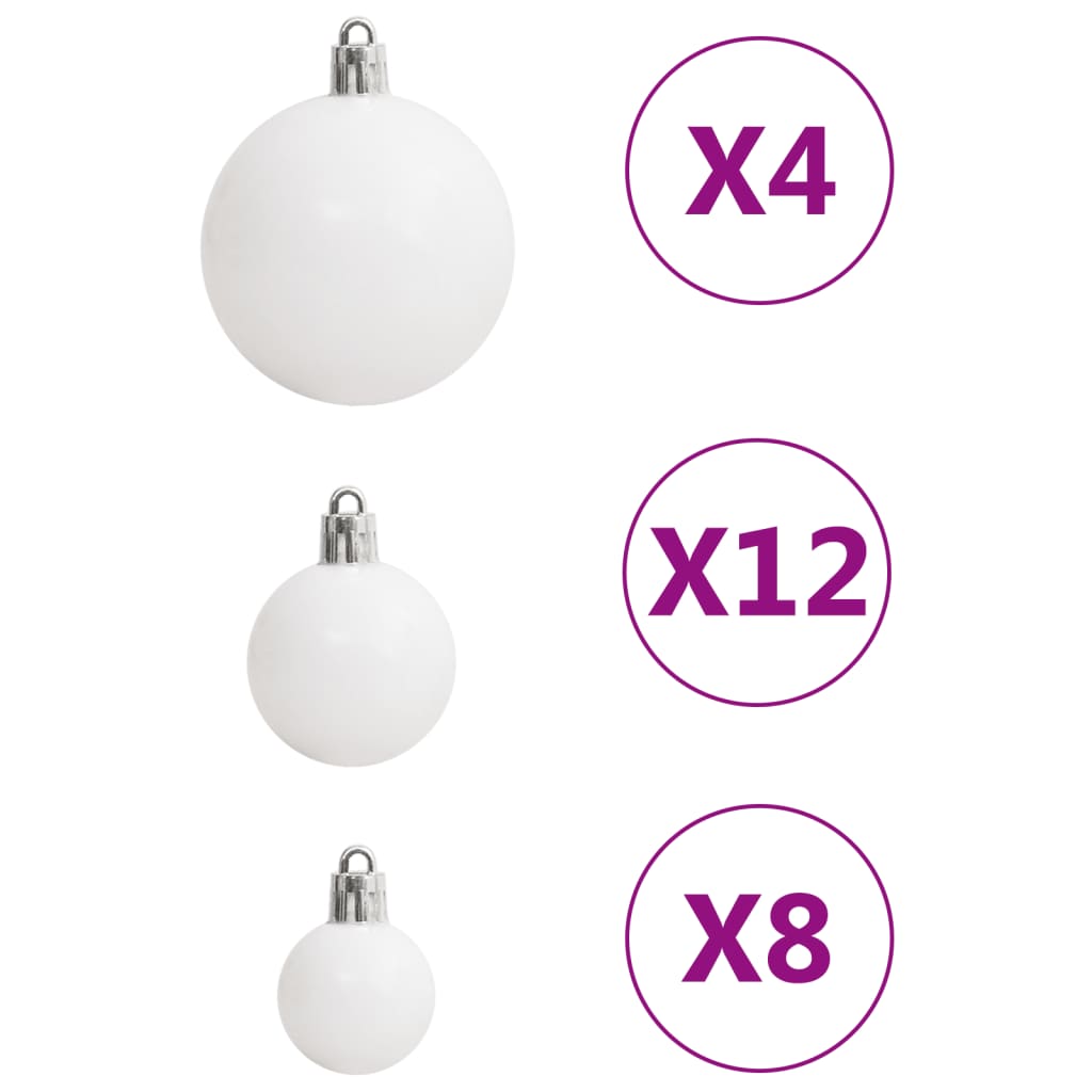 vidaXL Ensemble de boules de Noël 111 pièces blanc et gris polystyrène