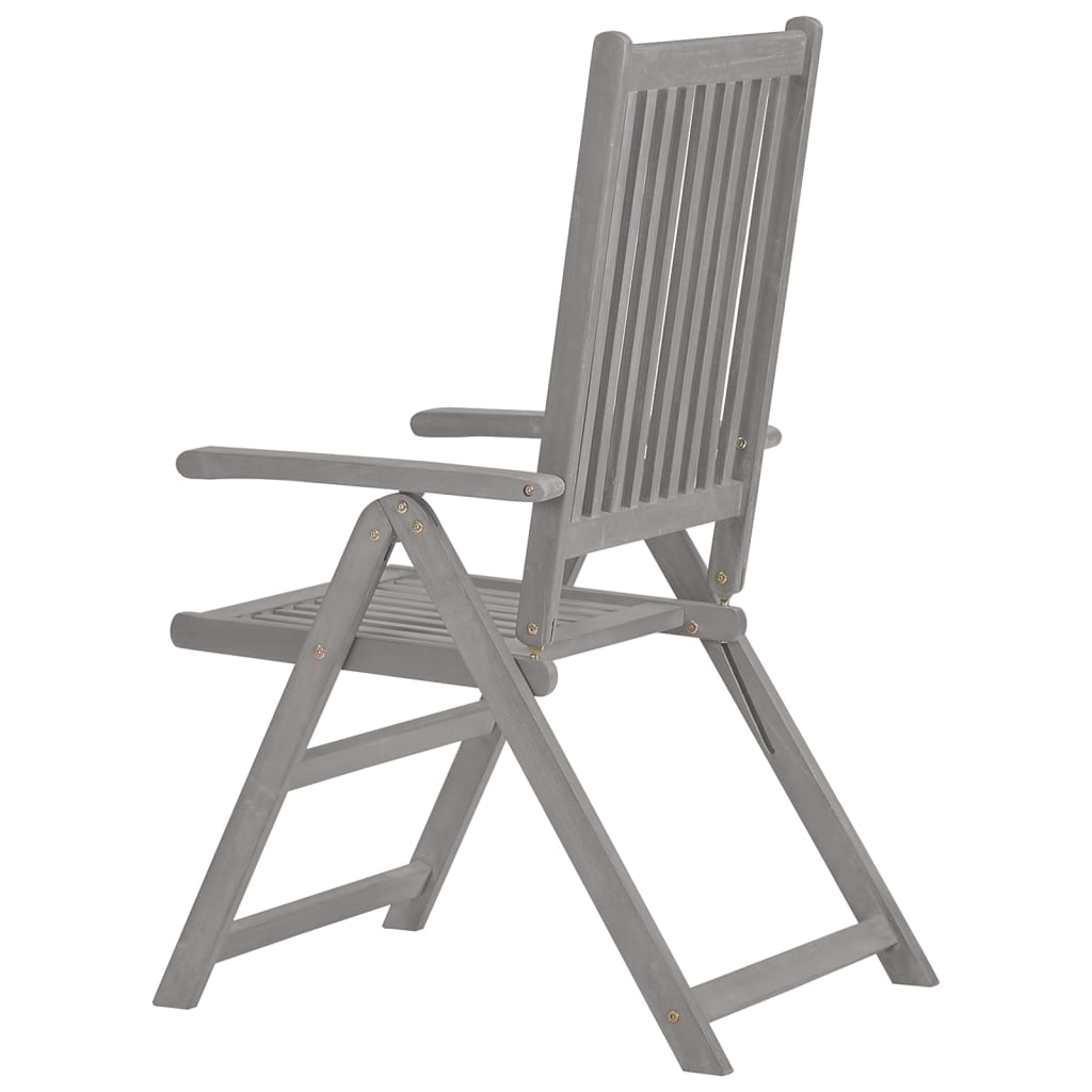 vidaXL Chaises inclinables de jardin lot de 8 Gris Bois solide acacia