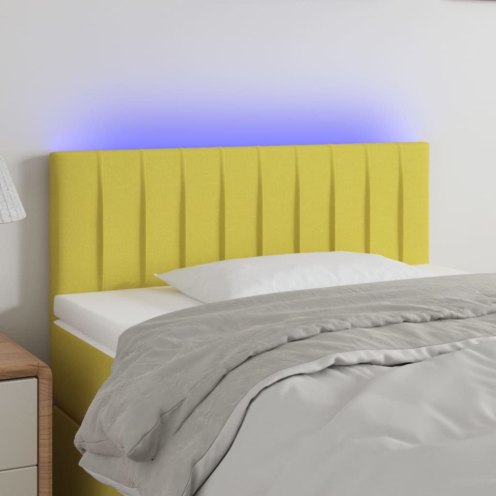 vidaXL Tête de lit à LED Vert 80x5x78/88 cm Tissu
