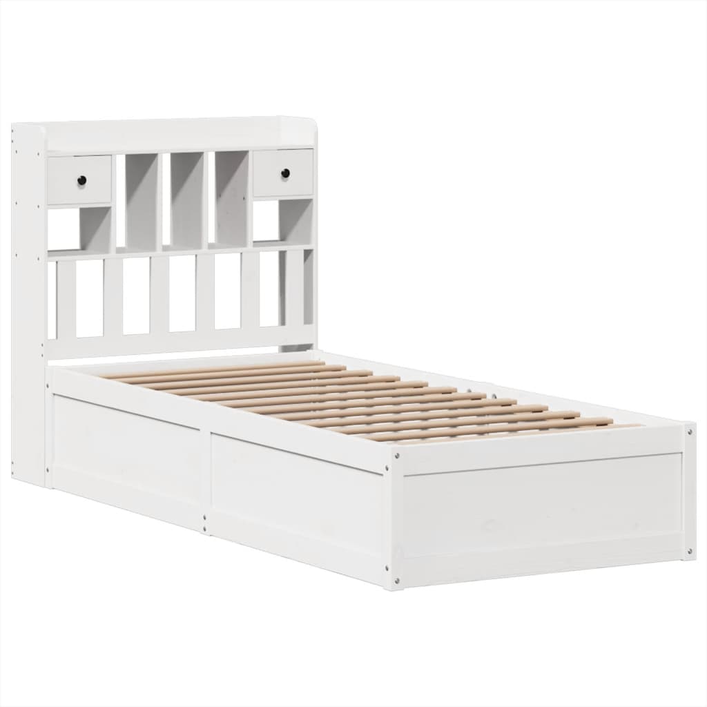 vidaXL Cadre de lit sans matelas blanc 100x200 cm bois de pin massif