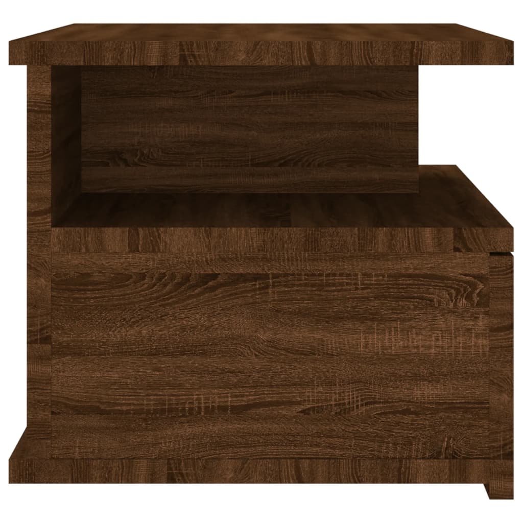 vidaXL Table de chevet flottante Chêne marron Bois d’ingénierie