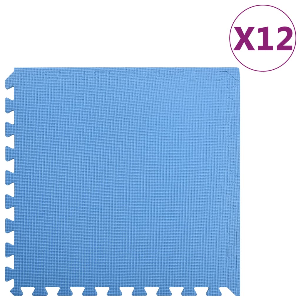vidaXL Tapis de sol 12 pcs 4,32㎡ Mousse EVA Bleu