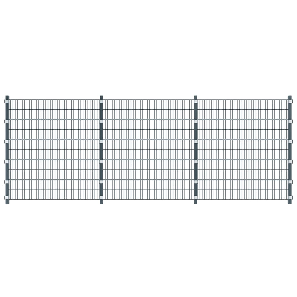 vidaXL Panneau de clôture avec poteaux 6 x 2 m Gris anthracite