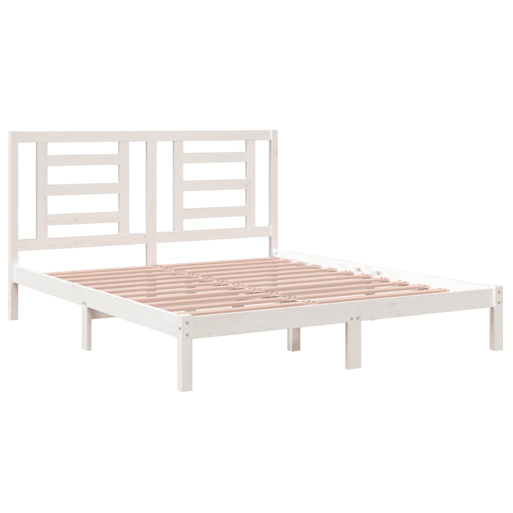 vidaXL Cadre de lit sans matelas blanc 160x200 cm bois de pin massif