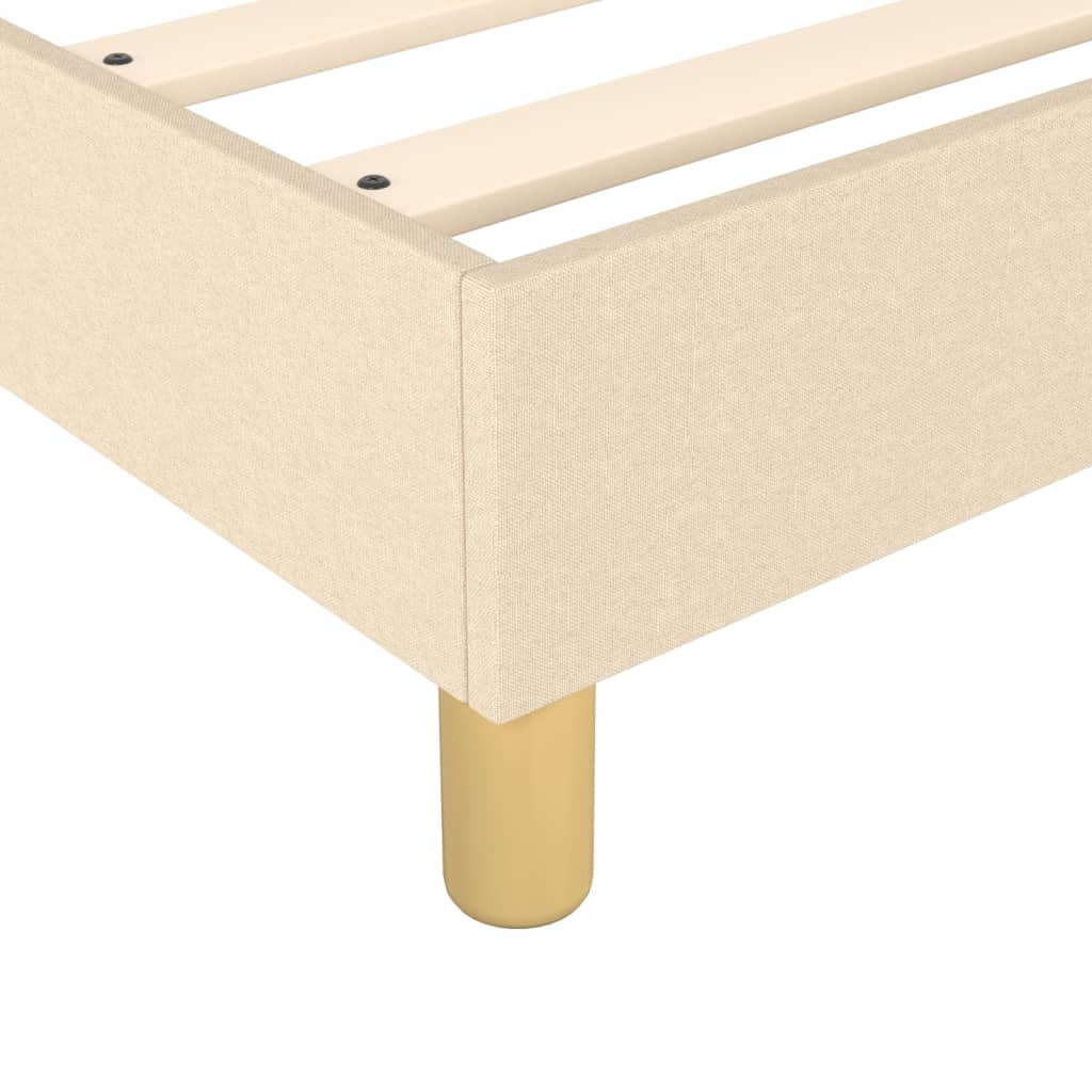 vidaXL Sommier à lattes de lit avec matelas Crème 90x200 cm Tissu