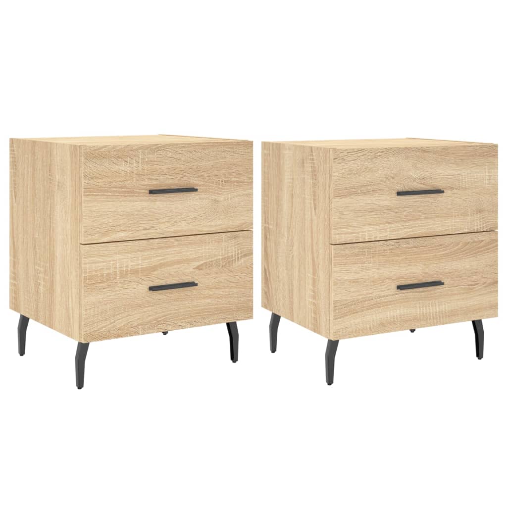 vidaXL Tables de chevet 2 pcs chêne sonoma 40x35x47,5 cm