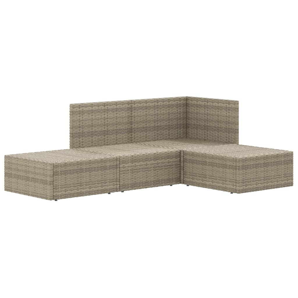 vidaXL Salon de jardin 4 pcs avec coussins Gris Résine tressée