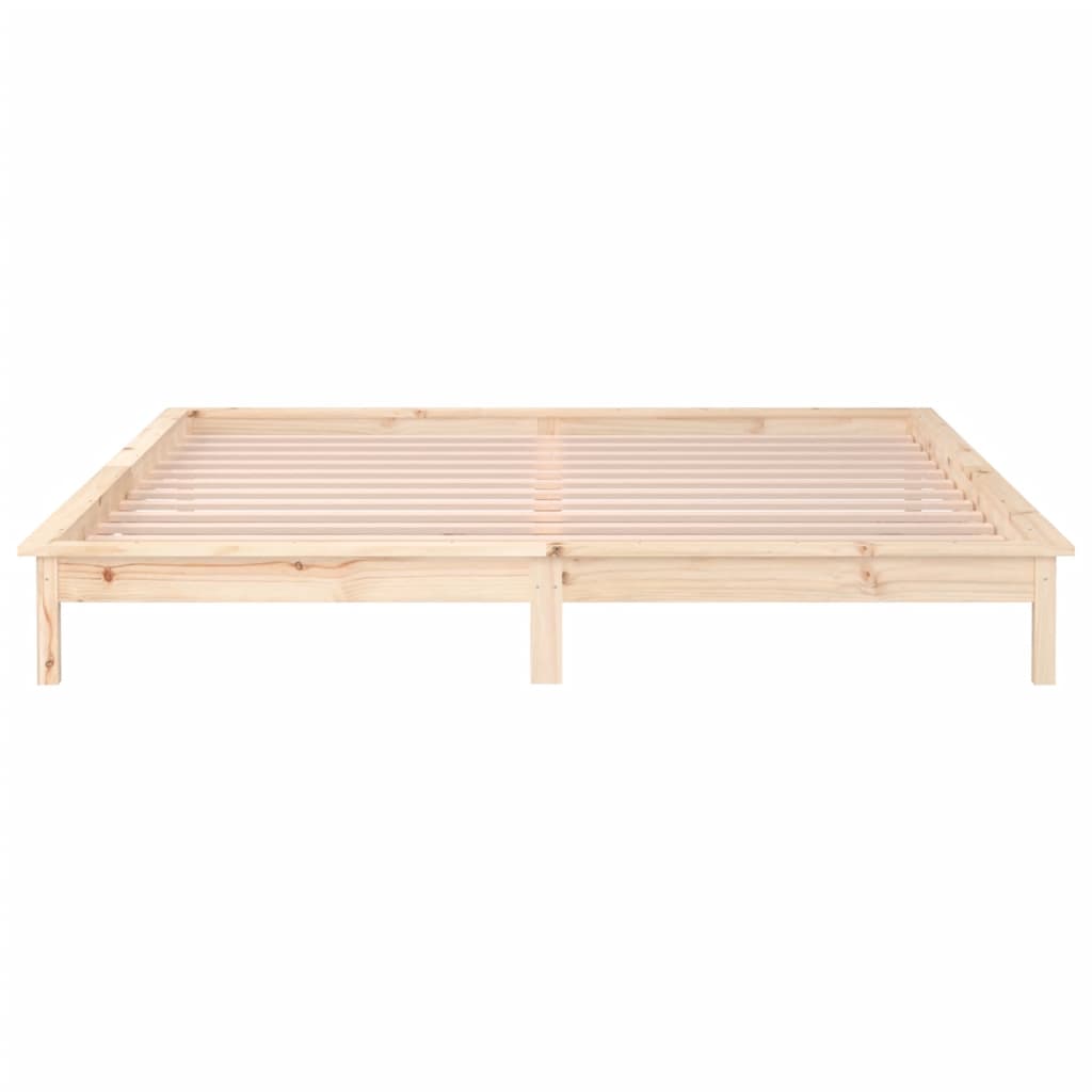 vidaXL Cadre de lit à LED sans matelas 120x200 cm bois massif