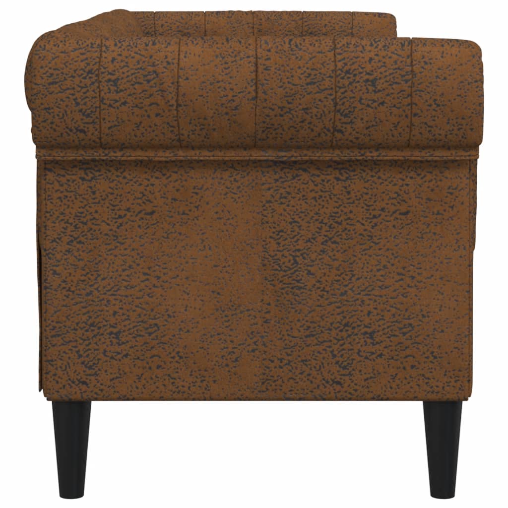 vidaXL Canapé Chesterfield 2 places marron tissu