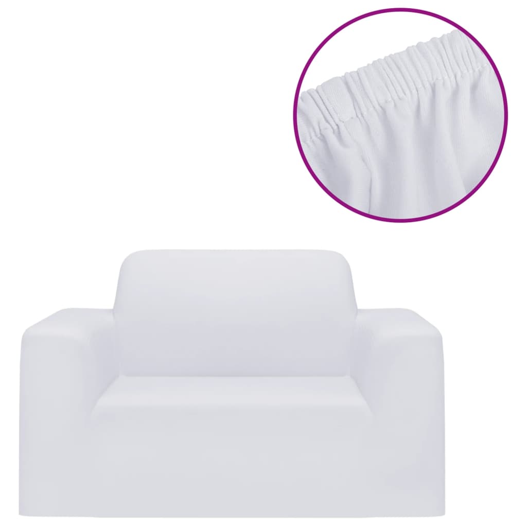 vidaXL Housse extensible de canapé Blanc Jersey de polyester