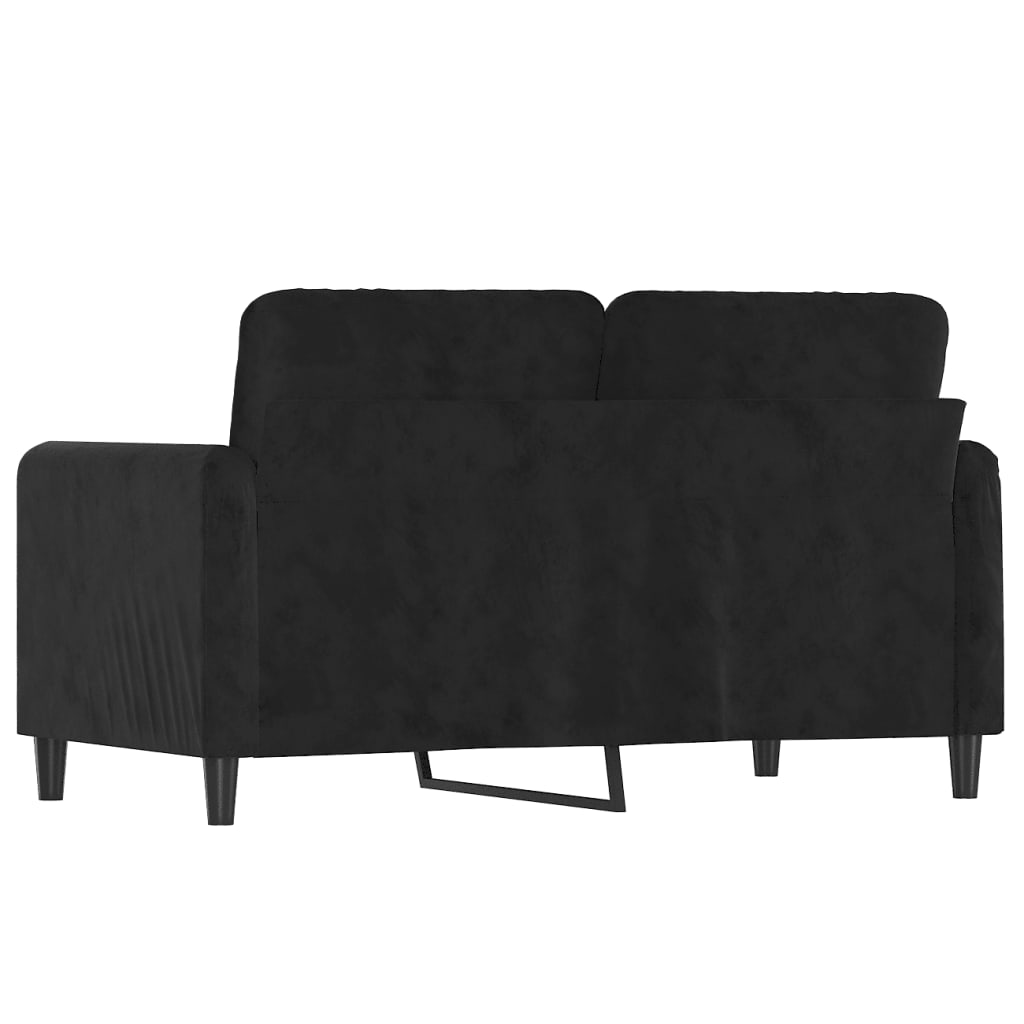 vidaXL Canapé à 2 places Noir 120 cm Velours