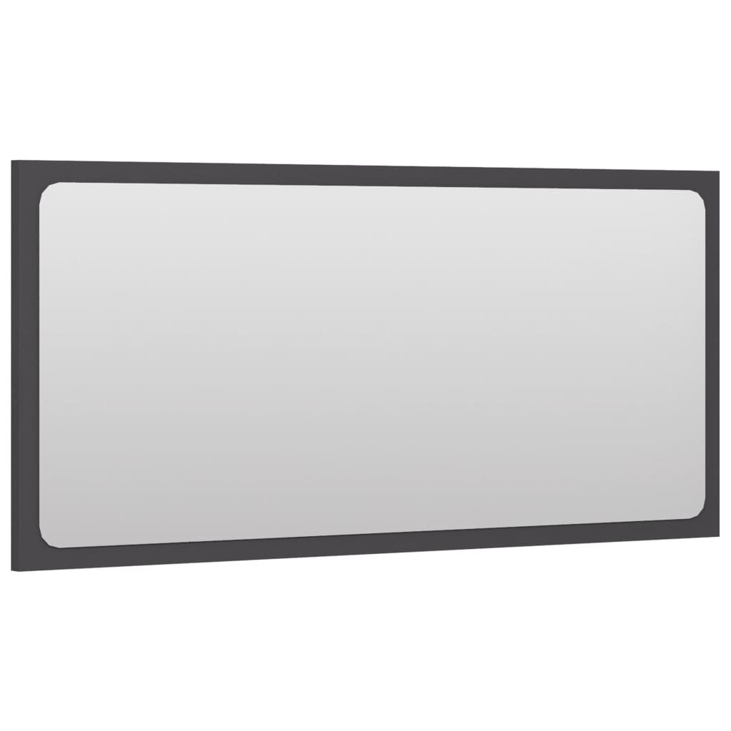 vidaXL Miroir de salle de bain Gris 80x1,5x37 cm Aggloméré