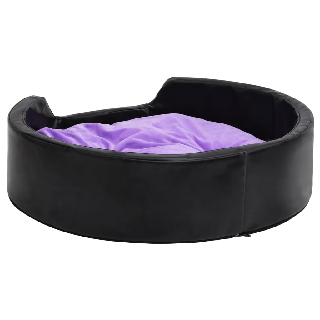 vidaXL Lit pour chiens Noir et violet 99x89x21cm Peluche et similicuir