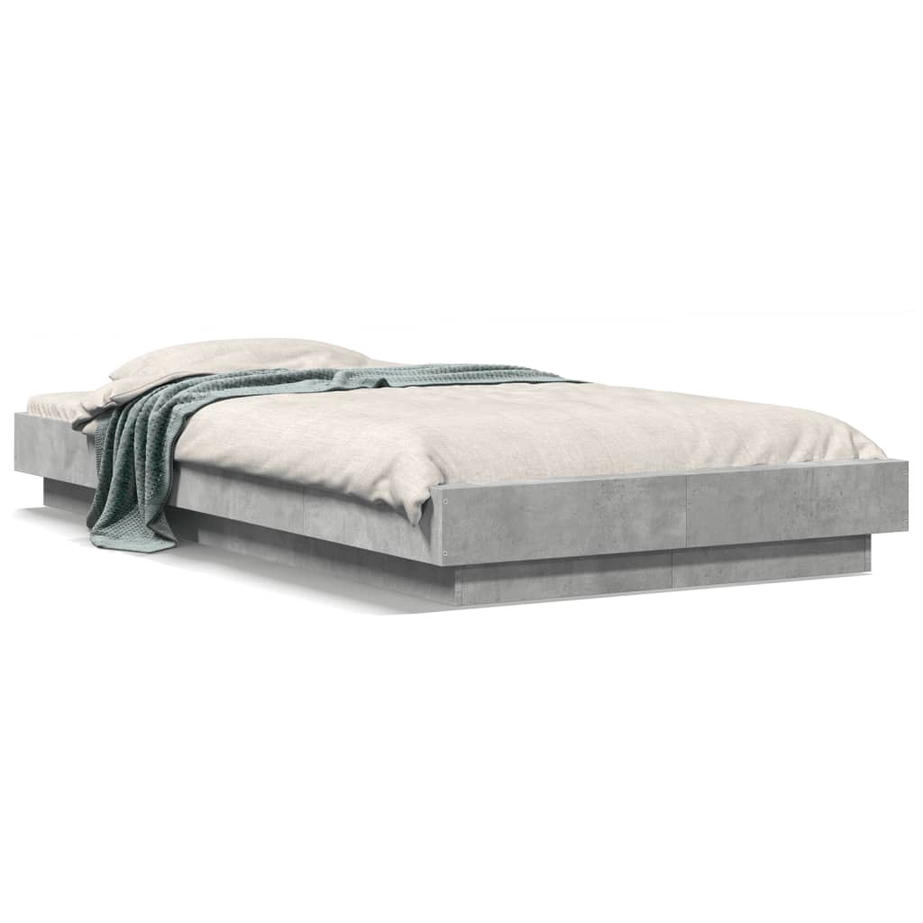 vidaXL Cadre de lit sans matelas gris béton 100x200 cm