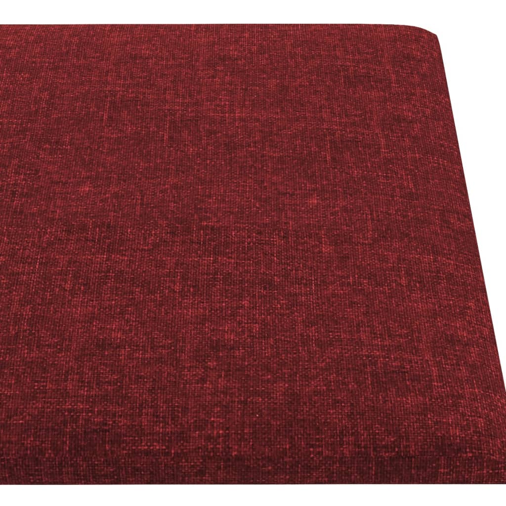 vidaXL Panneaux muraux 12 pcs Rouge bordeaux 90x15 cm Tissu 1,62 m²