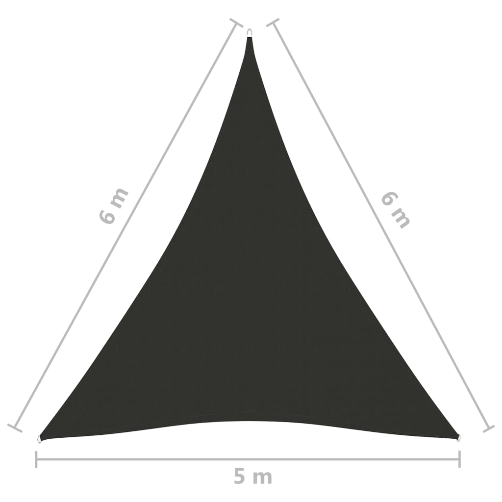 vidaXL Voile de parasol Tissu Oxford triangulaire 5x6x6 m Anthracite