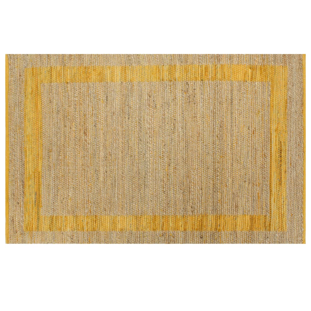 vidaXL Tapis fait à la main Jute Jaune 80x160 cm