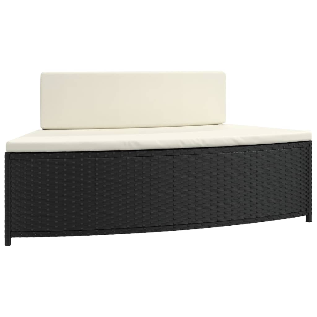 vidaXL Bancs de spa avec coussins lot de 2 noir résine tressée