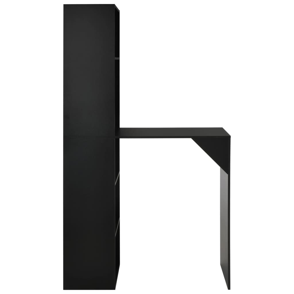 vidaXL Table de bar avec armoire Noir 115 x 59 x 200 cm