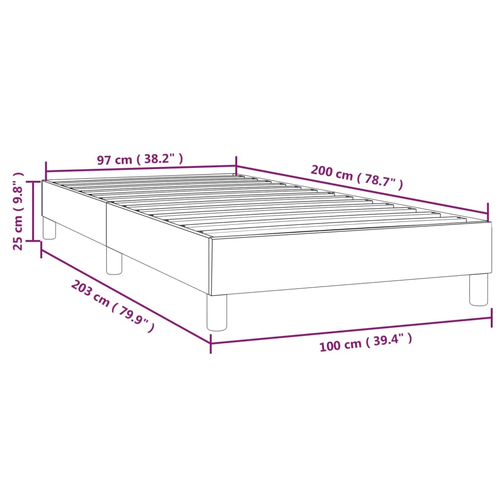 vidaXL Cadre de lit Blanc 100x200 cm Similicuir