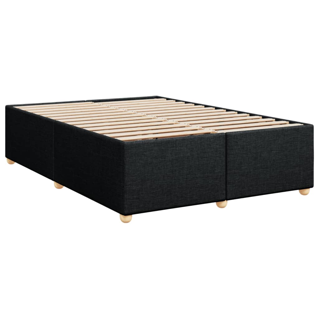 vidaXL Sommier à lattes de lit avec matelas Noir 140x200 cm Tissu