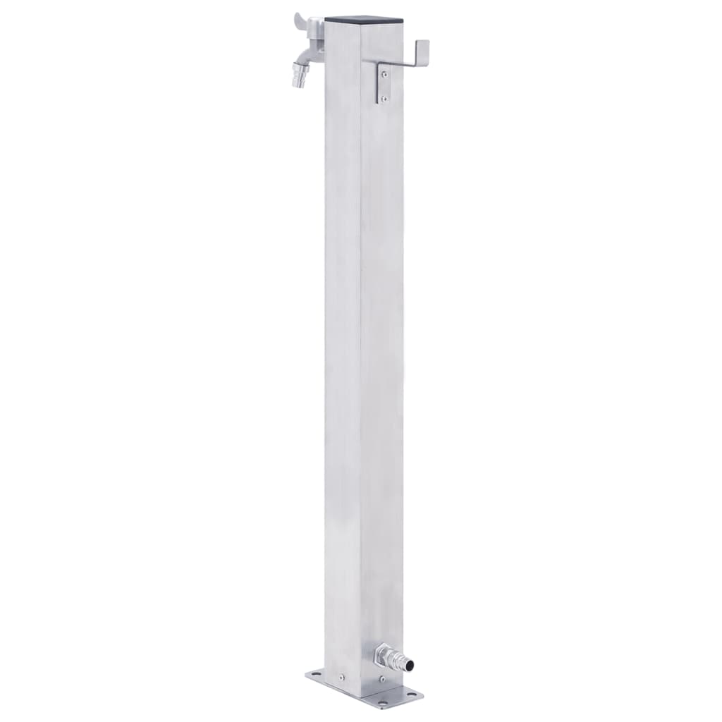 vidaXL Colonne à eau de jardin 60 cm acier inoxydable carré