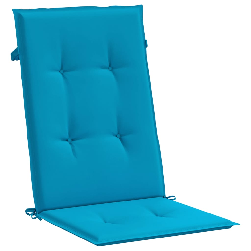 vidaXL Coussin de chaise de jardin 2 pcs Bleu 120 x 50 x 3 cm