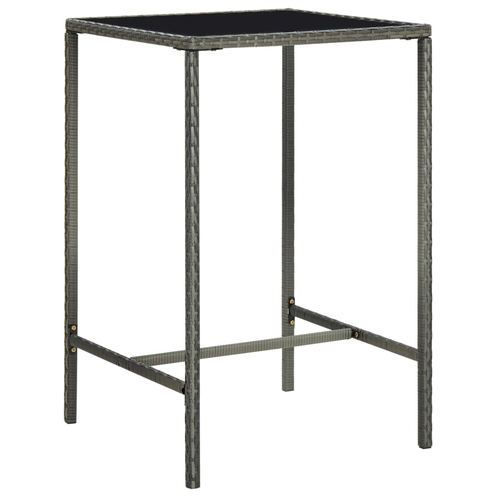 vidaXL Ensemble de bar de jardin 3 pcs Résine tressée Gris